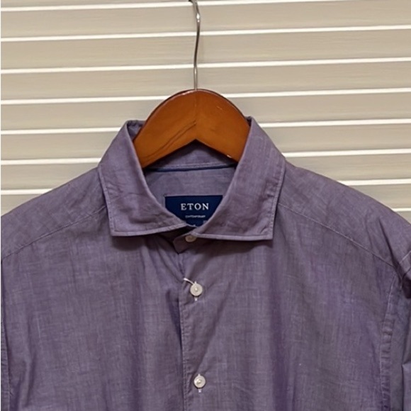 3. Eton Contemporary Mens Dress Shirt in Purple - Picture 4 of 9
